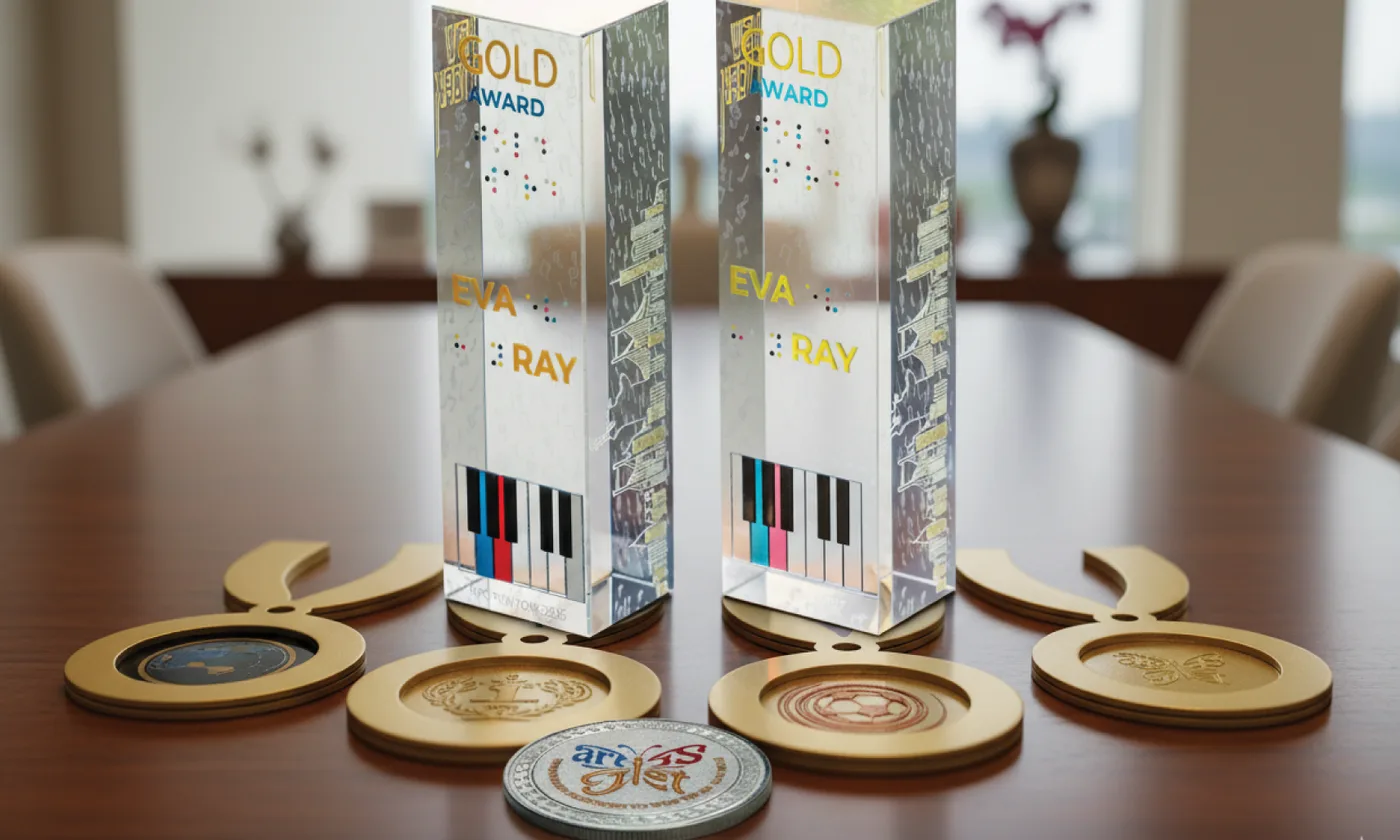 Premios y trofeos personalizados impresos con ArtisJet TRUST
